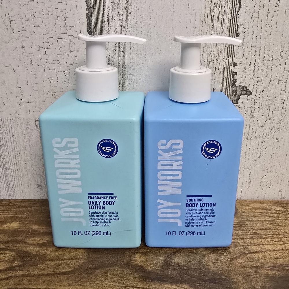Joy Works Daily and Soothing Body Lotion Set Of 2 Bottles 10 Oz Each